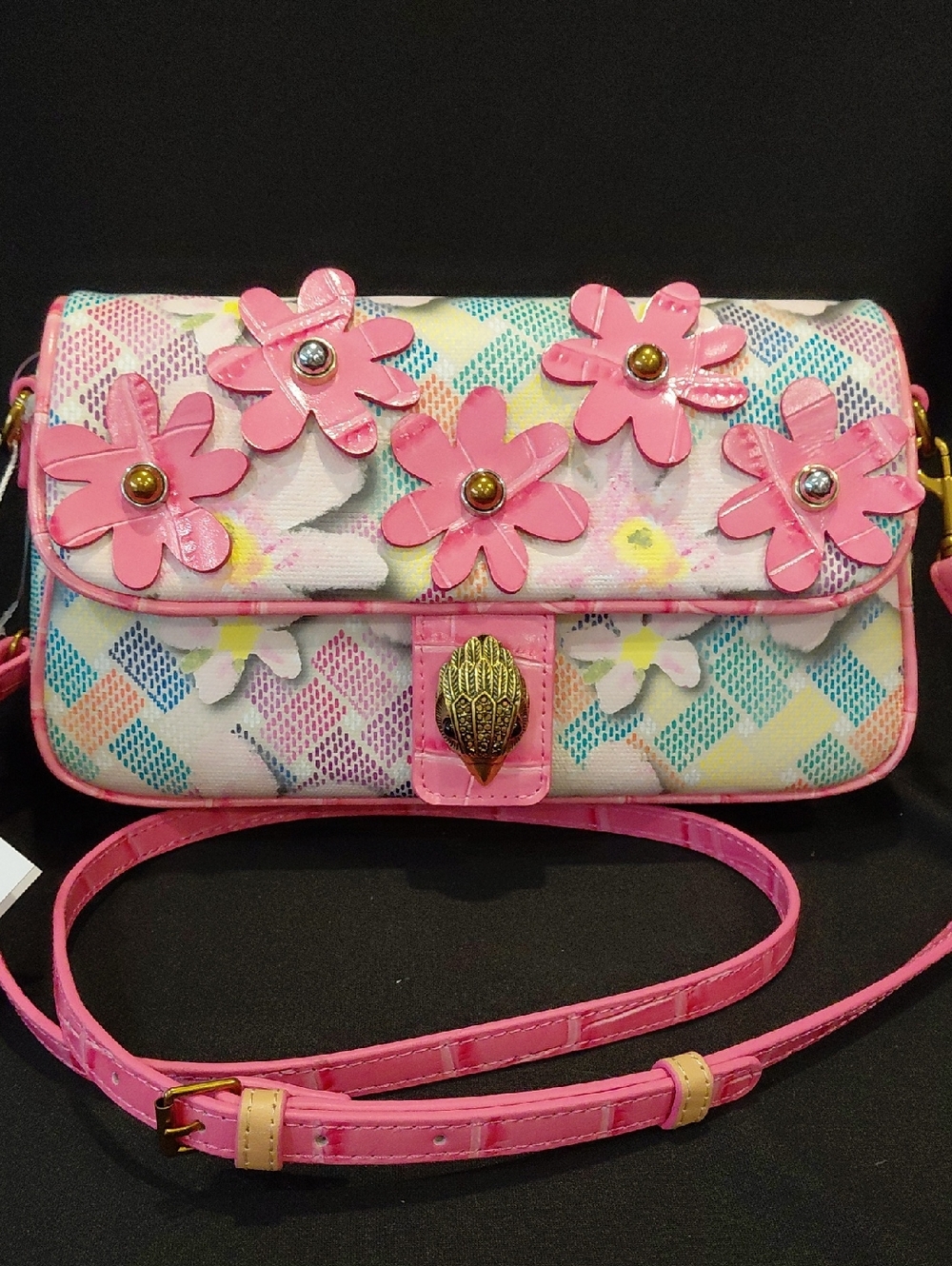 KURT GEIGER LONDON CAMDON FLAP FLOWER SHOULDER/CROSSBODY - Picture 2 of 12